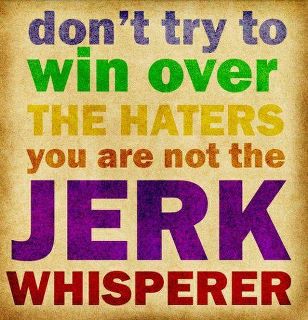 Don't try to win over the haters. You are not the Jerk Whisperer. 